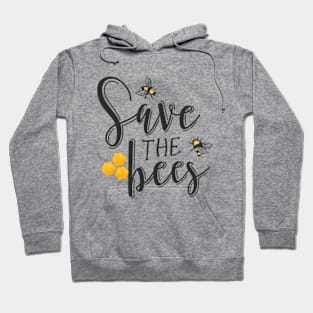 Save the Bees Typography - GraphicLoveShop Hoodie